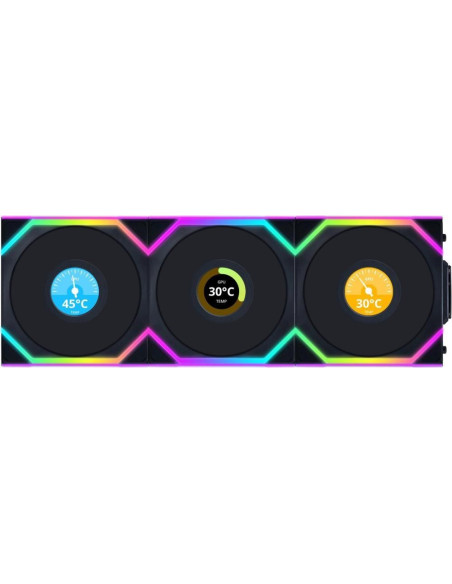 Lian Li Uni Fan Sl Wireless Lcd 120 Reverse Blade Obudowa Komputera Wentylator 12 Cm Czarny 3 Szt.