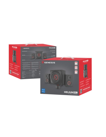 Genesis Helium 610Bt Zestaw Głośników 60 W Pc/Laptop Czarny, Czerwony 2.1 Kan. 2-Drożny 30 W Bluetooth