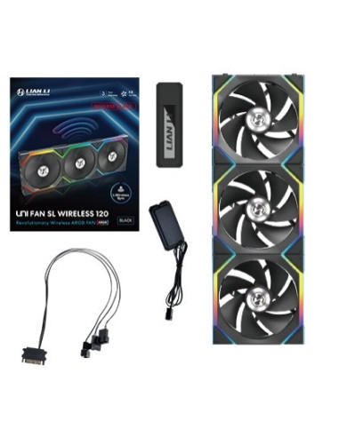 Lian Li Uni Fan Sl Wireless 120 Reverse Blade Obudowa Komputera Wentylator 12 Cm Czarny 3 Szt.