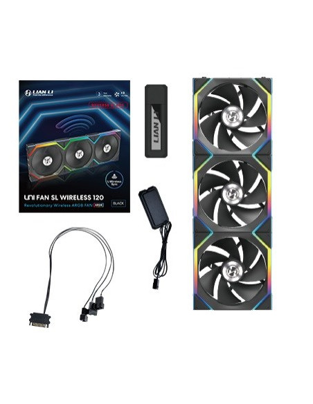 Lian Li Uni Fan Sl Wireless 120 Reverse Blade Obudowa Komputera Wentylator 12 Cm Czarny 3 Szt.