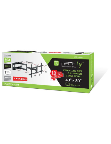 Techly Długi Uchwyt Ścienny Tv Lcd/Led 43-80 Cali