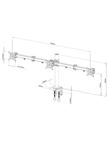 Techly Ica-Lcd 482-T Uchwyt / Stojak Do Monitorów 61 Cm (24") Biurko Czarny