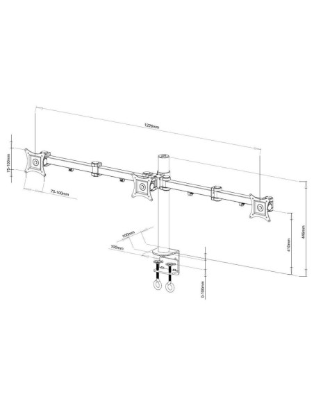 Techly Ica-Lcd 482-T Uchwyt / Stojak Do Monitorów 61 Cm (24") Biurko Czarny