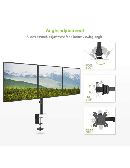 Techly Ica-Lcd 482-T Uchwyt / Stojak Do Monitorów 61 Cm (24") Biurko Czarny