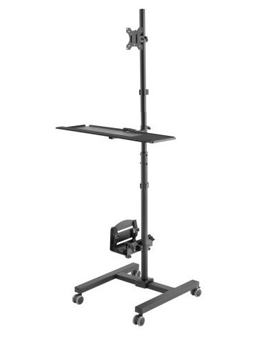 Wózek Stand Profesjonalny Maclean, Mobilne Stanowisko Komputerowe Na Kółkach, Max 17"-32", Max 20Kg, Mc-793