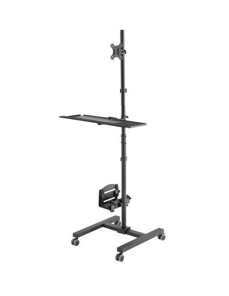 Wózek Stand Profesjonalny Maclean, Mobilne Stanowisko Komputerowe Na Kółkach, Max 17"-32", Max 20Kg, Mc-793
