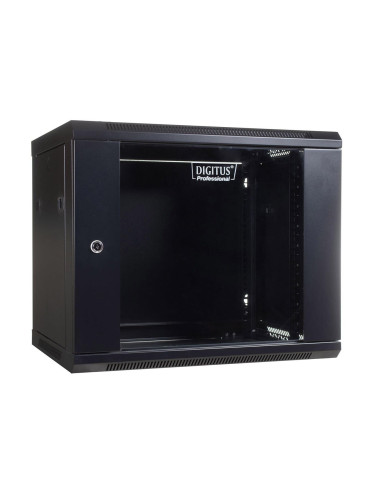Szafa Sieciowa Wisząca 19" 9U Rack 600X450, Drzwi Szyba, Szara, Niedzielona, Niezłożona, 60Kg