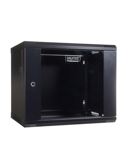 Szafa Sieciowa Wisząca 19" 9U Rack 600X450, Drzwi Szyba, Szara, Niedzielona, Niezłożona, 60Kg