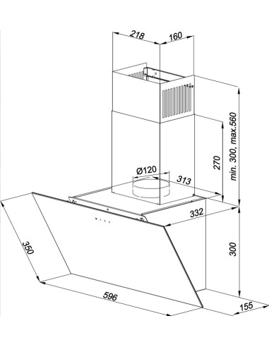 Okap Maan Vertical Glass 60 Czarny