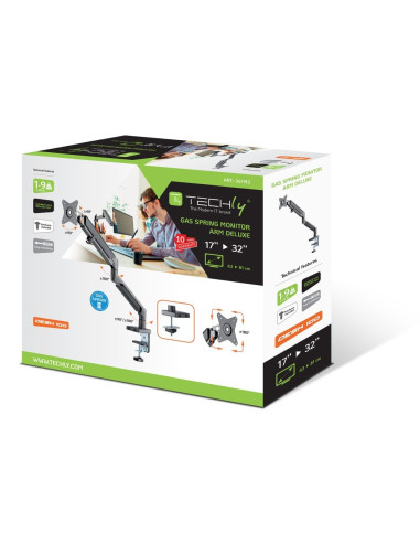 Techly Ica-Lcd 3712 Uchwyt / Stojak Do Monitorów 81,3 Cm (32") Biurko Szary