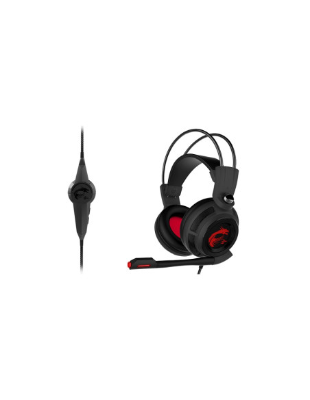 Msi Ds502 Zestaw Słuchawkowy Przewodowa Opaska Na Głowę Gaming Czarny, Czerwony