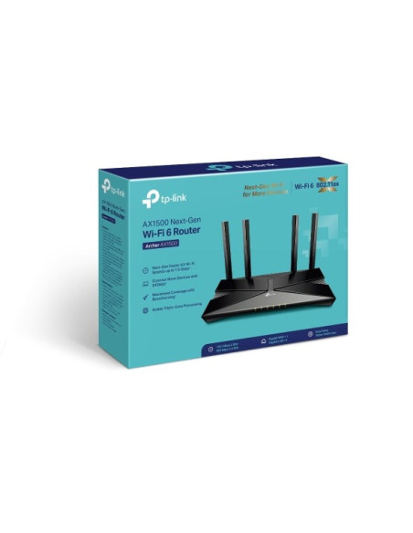 Tp-Link Archer Ax1500 Router Bezprzewodowy Gigabit Ethernet Dual-Band (2.4 Ghz/5 Ghz) Czarny