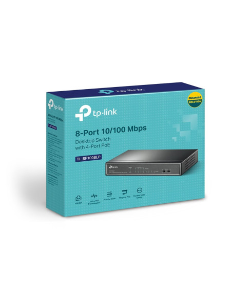 Switch Tp-Link Tl-Sf1008Lp Przełącznik Typu Desktop, 8 Portów 10/100 Mb/S, 4 Porty Poe , 8 Portów Rj45 10/100 Mb/S, 4 Porty Poe,