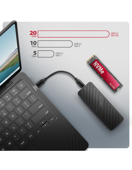 Obudowa Zewnętrzna Axagon Eem2-20G Do Dysków M.2 Nvme / Usb-C 3.2