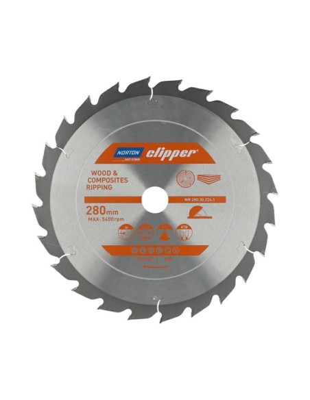 Norton Piła Tarczowa 280Mm X 30Mm X 24Z Drewno I Kompozyty Atb (3,2 / 2,2)