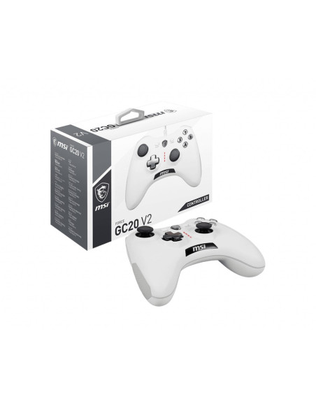 Msi Force Gc20 V2 Biały Usb 2.0 Gamepad Analogowa/Cyfrowa Android, Pc