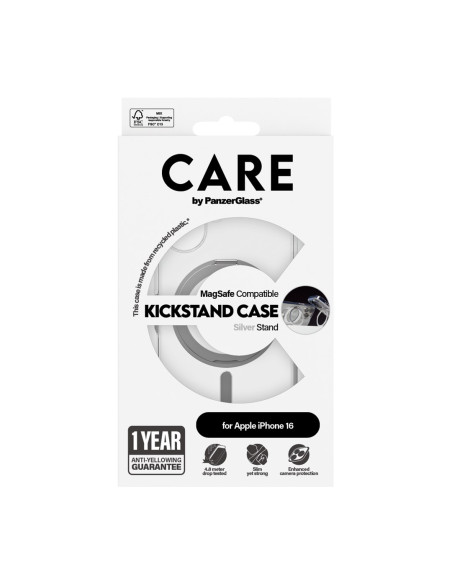 Panzerglass Care By Pg Slv Kick/Mags Iphone16 6.1 Pokrowiec Na Telefon Komórkowy Przezroczysty