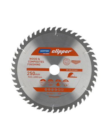 Norton Piła Tarczowa 250Mm X 30Mm X 48Z Drewno I Kompozyty Atb (3,2 / 2,2)