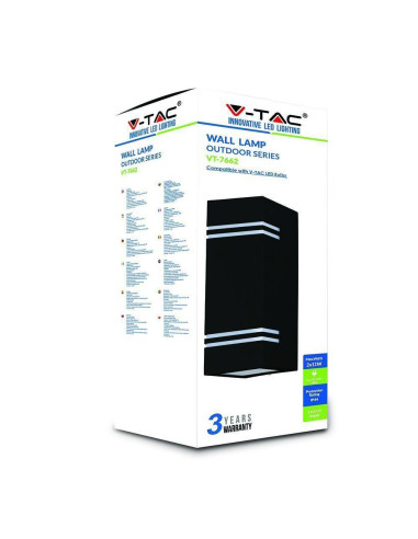 Kinkiet Ogrodowy V-Tac Vt-7662 Gu10 Ip44 (Sku 7512) Czarny