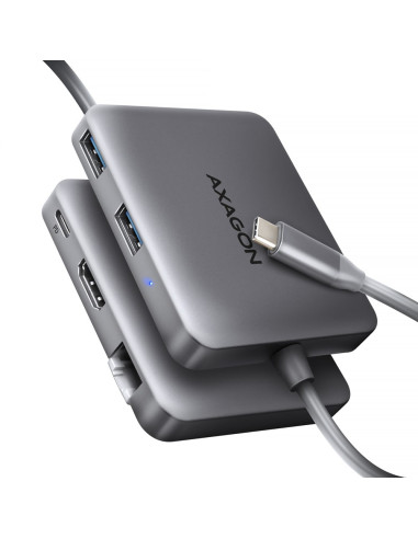 Axagon N Hmc-5Hl Usb 5Gbps Hub 2X Usb-A Hdmi 4K/60Hz Rj-45 Glan Pd 100W Kabel Usb-C Przewodowa Usb 3.2 Gen 1 (3.1 Gen 1) Type-C 