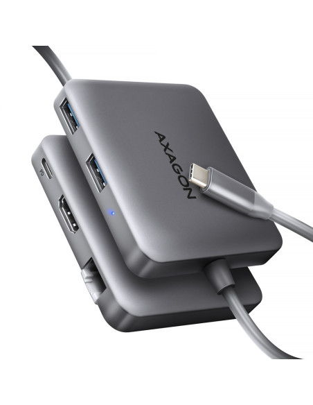 Axagon N Hmc-5Hl Usb 5Gbps Hub 2X Usb-A Hdmi 4K/60Hz Rj-45 Glan Pd 100W Kabel Usb-C Przewodowa Usb 3.2 Gen 1 (3.1 Gen 1) Type-C 