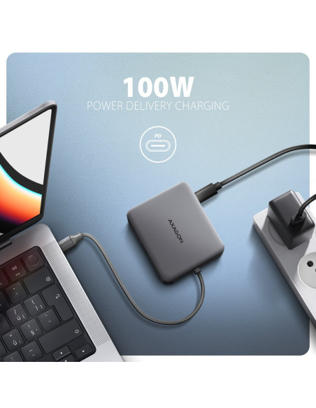 Axagon N Hmc-5Hl Usb 5Gbps Hub 2X Usb-A Hdmi 4K/60Hz Rj-45 Glan Pd 100W Kabel Usb-C Przewodowa Usb 3.2 Gen 1 (3.1 Gen 1) Type-C 