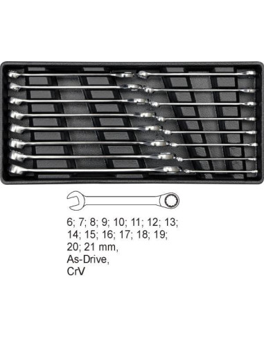 Yato Wkładka Do Szuflady Klucze Płasko-Oczkowe 16 Elem. 6-21Mm  5531