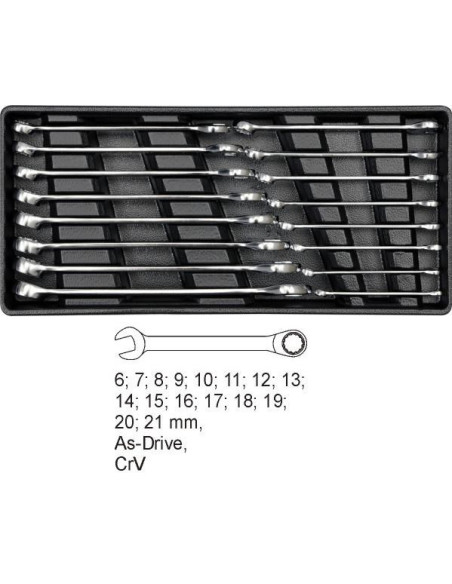 Yato Wkładka Do Szuflady Klucze Płasko-Oczkowe 16 Elem. 6-21Mm  5531
