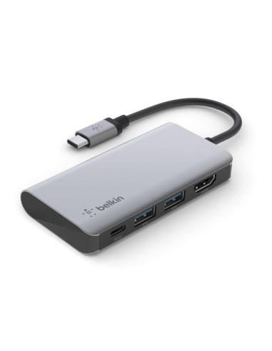 Hub Belkin Connect Usb-C 4-In-1 Multiport Adapter 1X4K Hdmi/2Xusb-A/1Xusb-C Pd3.0 Grey