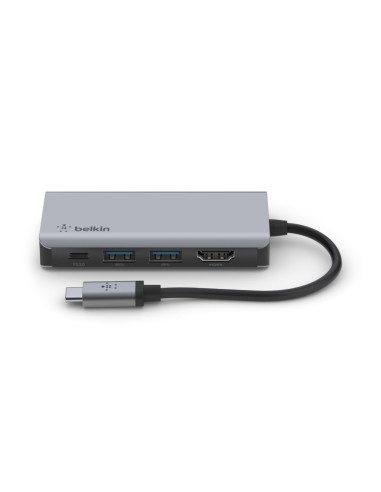 Hub Belkin Connect Usb-C 4-In-1 Multiport Adapter 1X4K Hdmi/2Xusb-A/1Xusb-C Pd3.0 Grey