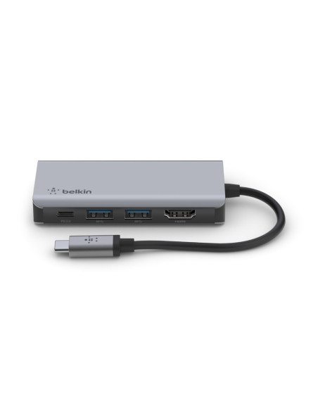 Hub Belkin Connect Usb-C 4-In-1 Multiport Adapter 1X4K Hdmi/2Xusb-A/1Xusb-C Pd3.0 Grey