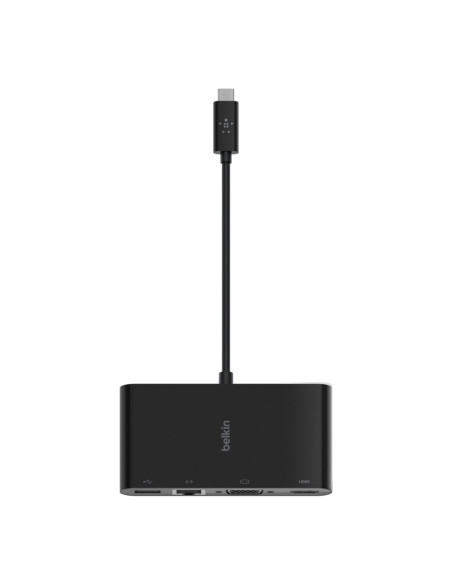 Hub Belkin Usb-C Multimedia Adapter 4-In-1 Core Hub 1X4K Hdmi/1Xvga/1Xusb-A/1Xrj45 Gigabit Black