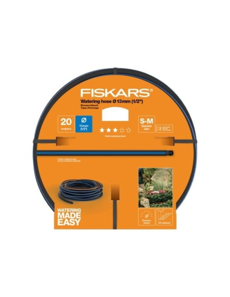 Fiskars 1027102 Wąż Ogrodowy 20 M Nad Ziemią Czarny, Niebieski, Pomarańczowy