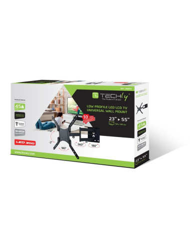 Techly Uchwyt Ścienny Tv Led/Lcd 23-55 Cali 45Kg O