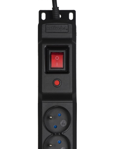 Listwa Przeciwprzepięciowa Activejet Combo/12Gn/5M/Cz (12 X Ute  10A (2500 W)  5M  Kolor Czarny)
