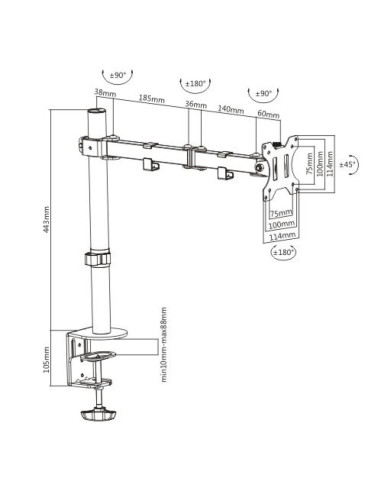 Techly Ica-Lcd 503Bk Uchwyt / Stojak Do Monitorów 81,3 Cm (32") Biurko Czarny
