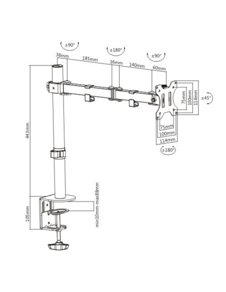Techly Ica-Lcd 503Bk Uchwyt / Stojak Do Monitorów 81,3 Cm (32") Biurko Czarny