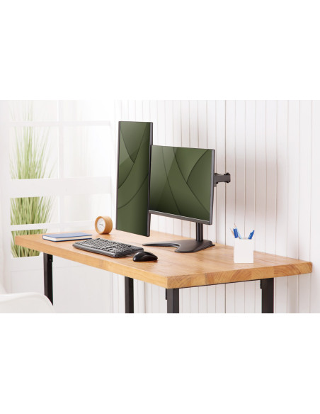 Digitus Stojak Biurkowy Podwójny 2Xlcd Max. 32" Max. 2X 8Kg Uchyl.-Obrot Quick-Release Da-90401