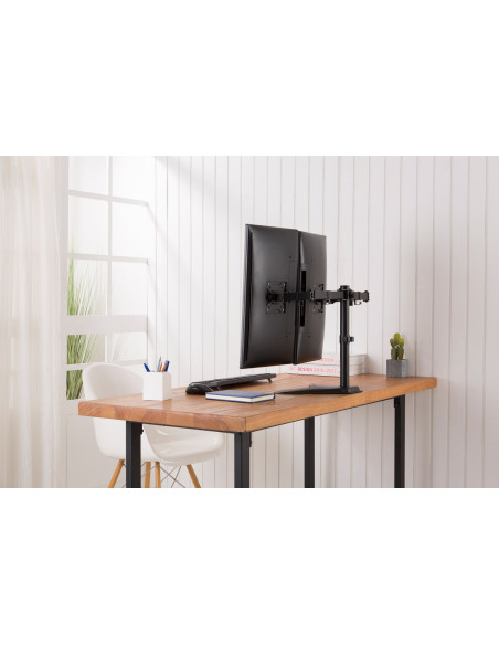 Digitus Stojak Biurkowy Podwójny 2Xlcd Max. 32" Max. 2X 8Kg Uchyl.-Obrot Quick-Release Da-90401