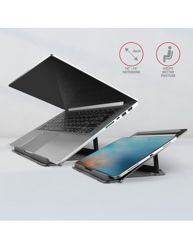 Axagon Stnd-L Stojak Na Laptop Podstawka Na Notebooka Szary 40,6 Cm (16")