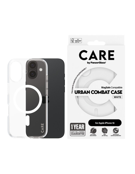 Panzerglass Care By Pg White Magsafe Iphone16 6.1 Pokrowiec Na Telefon Komórkowy Przezroczysty