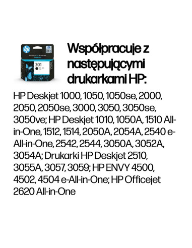 Hp 301 Oryginalny Wkład Atramentowy Czarny