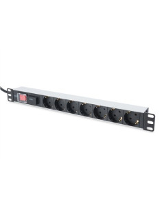 Digitus Listwa Zasilająca Pdu 19" Rack, 7X Gniazdo Schuko, 2.0M, 1X Wtyk Unischuko, 16A, Wł./Wył., Zabezpieczenie Przepięciowe,  2