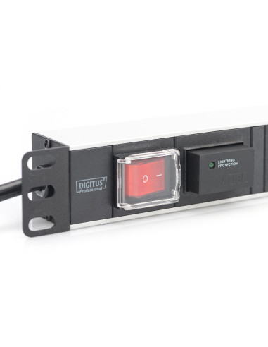 Digitus Listwa Zasilająca Pdu 19" Rack, 7X Gniazdo Schuko, 2.0M, 1X Wtyk Unischuko, 16A, Wł./Wył., Zabezpieczenie Przepięciowe, 