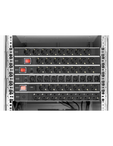 Digitus Listwa Zasilająca Pdu 19" Rack, 7X Gniazdo Schuko, 2.0M, 1X Wtyk Unischuko, 16A, Wł./Wył., Zabezpieczenie Przepięciowe, 