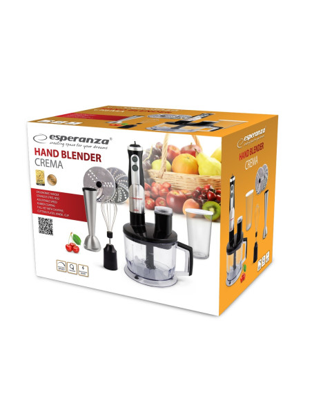 Blender Ręczny Esperanza Crema Ekm004 (800W  Kolor Czarny)