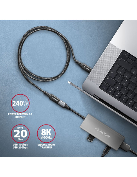 Axagon Bucm32-Cf15Ab Kabel Usb Usb 3.2 Gen 2X2 1,5 M Usb C Czarny