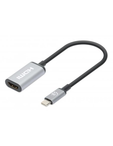 Manhattan 153706 Adapter Kablowy 0,15 M Usb Type-C Hdmi Czarny, Srebrny