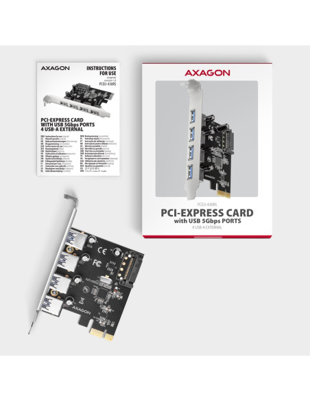 Axagon Pceu-430Rs Adapter Wewnętrzny Usb 3.2 Gen 1 (3.1 Gen 1)