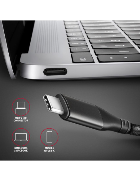 Axagon Rvc-Hi2Mc Adapter Kablowy 1,8 M Usb Type-C Hdmi Czarny